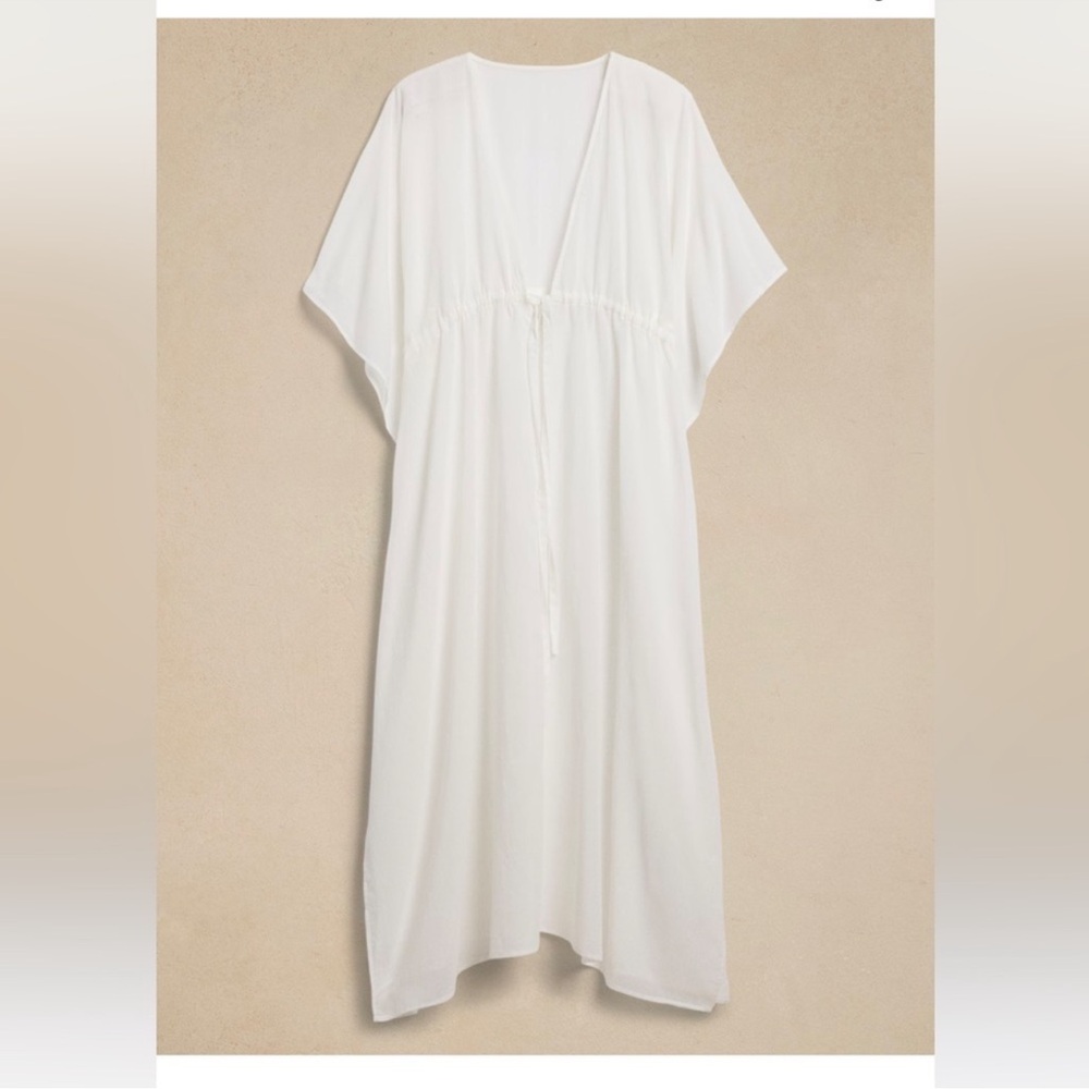 Banana Republic white cover up kaftan NWT